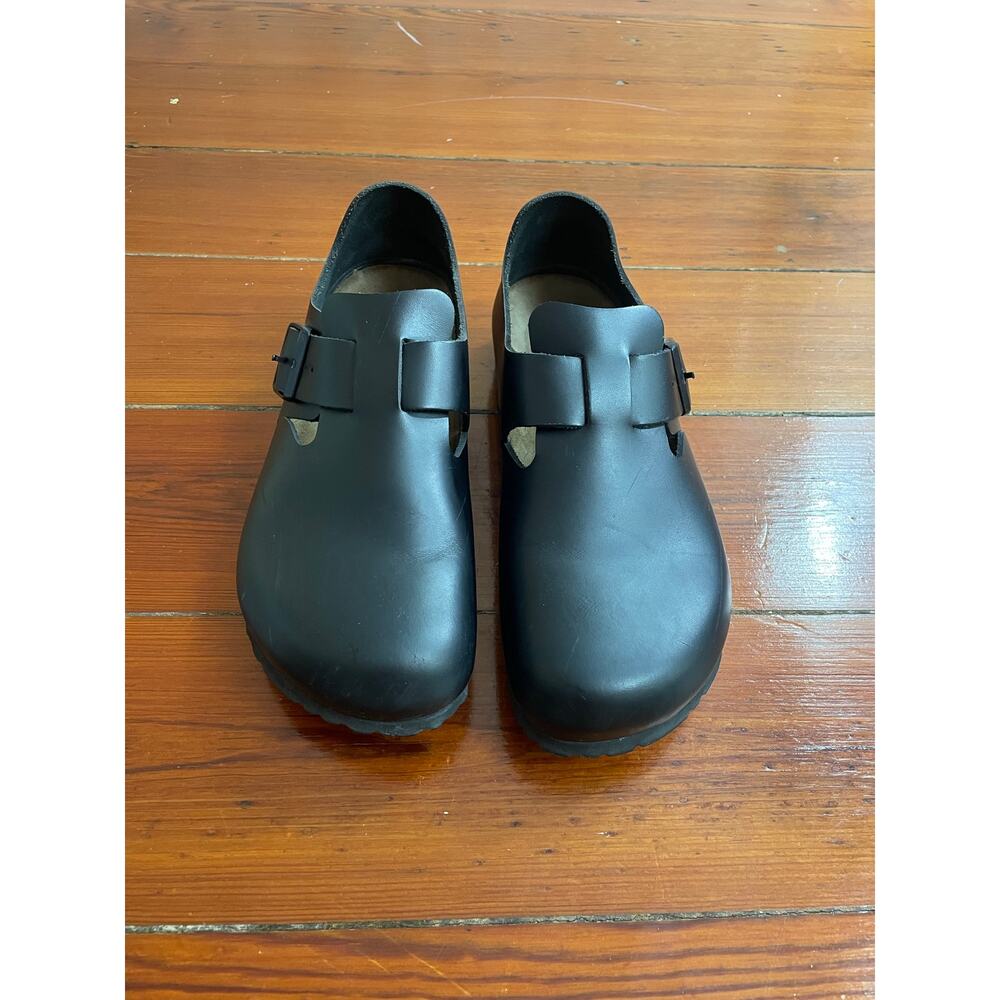 Birkenstock London Black Leather Clogs Shoes EU 41 US M8 W10 Regular Germany - Picture 2 of 8